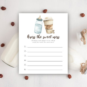Papier Baby shower de café bébé Guess the sweet mess jeu