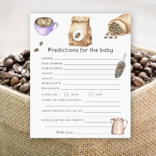 Papier Baby shower de café - prédictions et conseils bébé