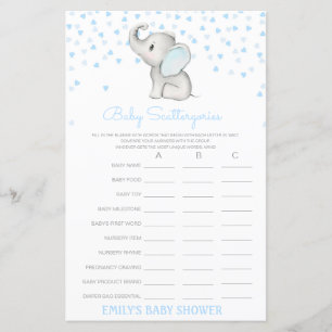 Papier Baby shower de catégories pour bébés Jeu IMPRIMÉ