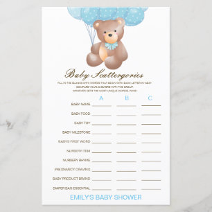 Papier Baby shower de catégories pour bébés Jeu IMPRIMÉ