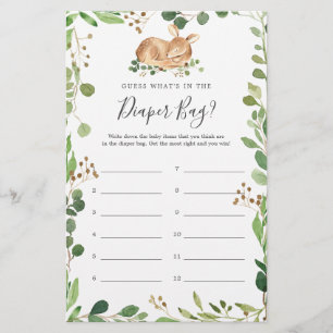Papier Baby shower de cerfs Devinez ce qu'il y a dans le 