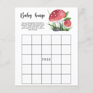 Papier Baby shower de champignons Baby Bingo jeu