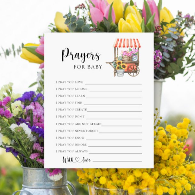 Papier Baby shower de chariot à fleurs - Prières pour béb (Créateur téléchargé)