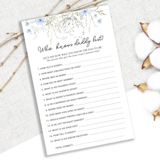 Papier Baby shower de Cornflower Bleu Qui Connaît Le Meil (Créateur téléchargé)