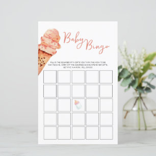 Papier Baby shower de crème glacée Bingo