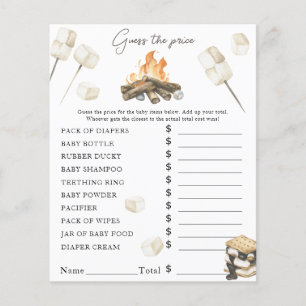 Papier Baby shower de feu de camp - Jeu de devis