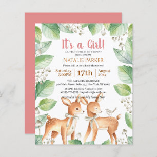 Papier Baby shower de filles florales de forêt à budget