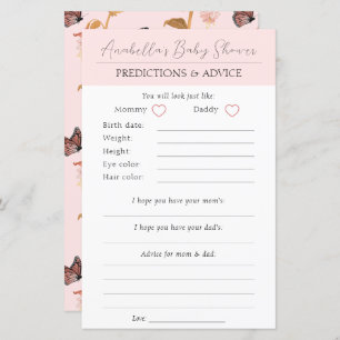 Papier Baby shower de filles papillon rose moderne Boho