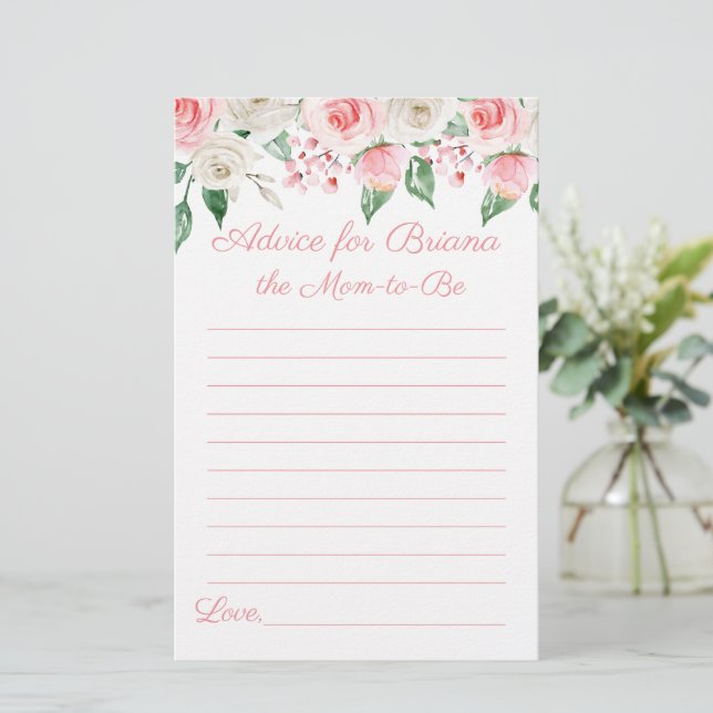Papier Baby shower de fleurs rose Pêche Conseils de jeu (Debout devant)
