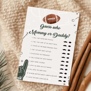 Papier Baby shower de football Devinez qui maman ou papa 