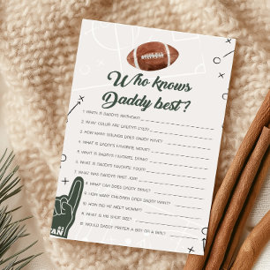 Papier Baby Shower de Football Qui connaît le mieux Papa 