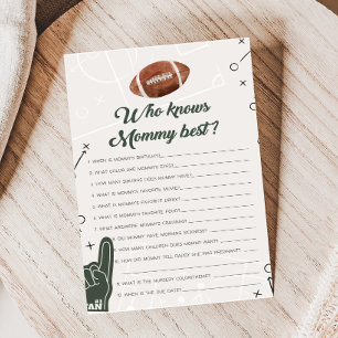 Papier Baby shower de football Qui connaît maman meilleur
