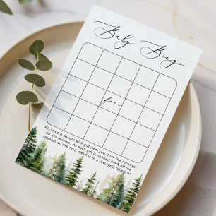 Papier Baby shower de forêt d'aventure jeu de bingo