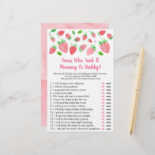 Papier Baby shower De Fraise Devine Qui A Dit Que C'Était