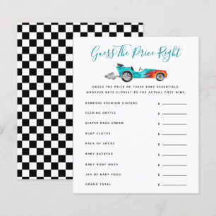 Papier Baby Shower de la Voiture de Course Bleue : Devine