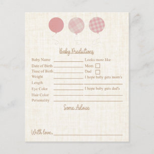 Papier Baby shower De L'Ours En Teddy Rose Prédictions Et