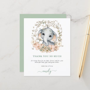 Papier Baby shower de Merci d'éléphant mou du budget