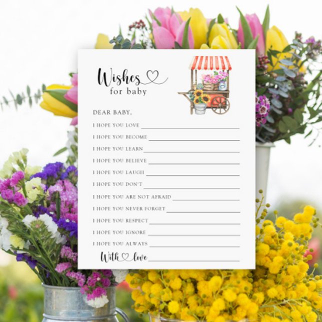 Papier Baby shower de panier à fleurs Voeux pour bébé (Créateur téléchargé)