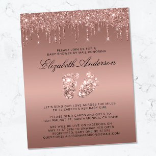 Papier Baby shower de Parties scintillant Gold Rose Budge