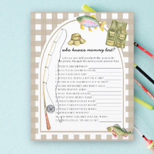 Papier Baby shower de pêche - Qui connaît maman mieux