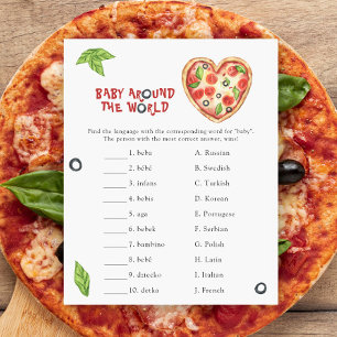 Papier Baby shower de pizza - bébé dans le monde jeu