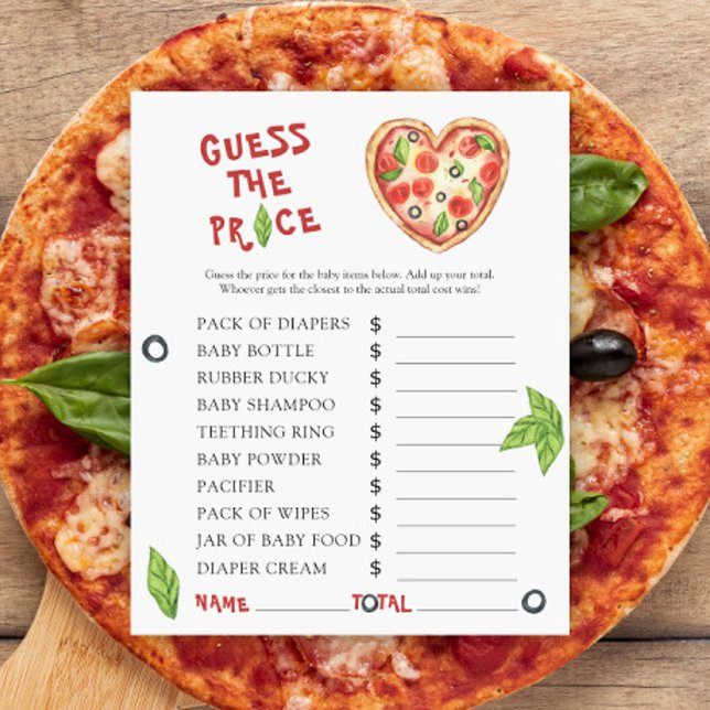 Papier Baby shower de pizza - Devinez le prix ! Jeu (Créateur téléchargé)