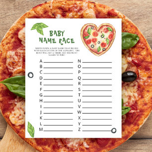 Papier Baby shower de pizza - jeu de course de nom de béb