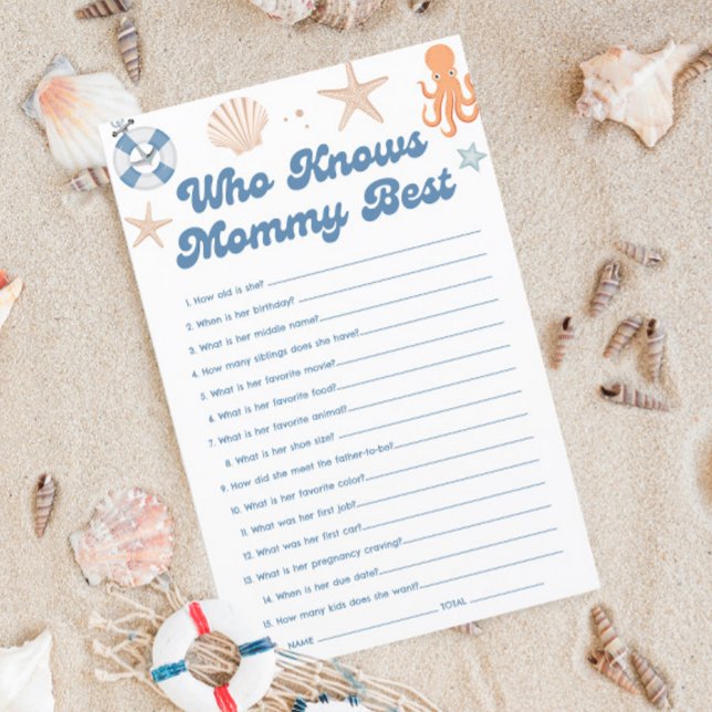 Papier Baby shower De Plage Qui Connaît Maman Meilleur Je (Créateur téléchargé)