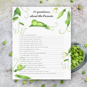 Papier Baby shower de pois - 20 questions sur les parents