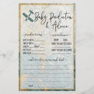 Papier Baby shower de prédiction et de conseils pour bébé