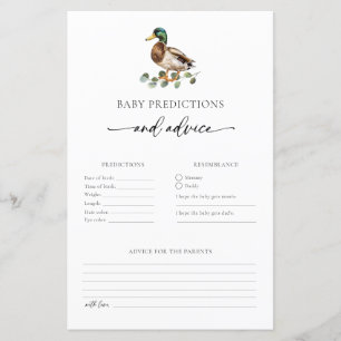 Papier Baby shower de prédictions et conseils pour bébé d