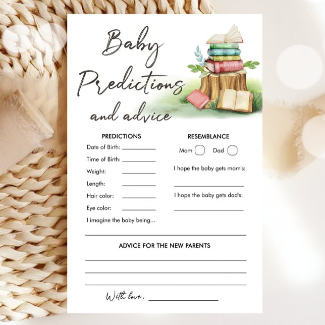 Papier Baby shower de prédictions et conseils pour bébés  (Créateur téléchargé)