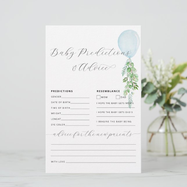 Papier Baby shower de prédictions et conseils pour bébés  (Debout devant)