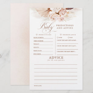 Papier Baby shower de prédictions et conseils pour bébés 