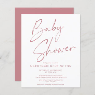 Papier Baby shower de script rose Rose Dusty