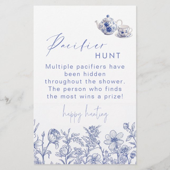 Papier Baby shower de temps de thé de toile chasse pacifi (Devant)