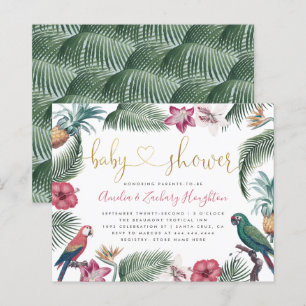 Papier Baby shower de Tropiques de script manuscrits Budg