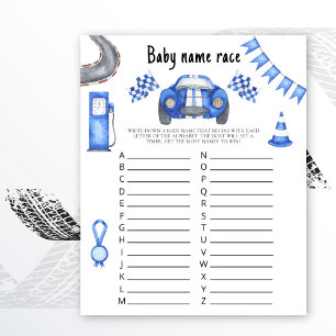 Papier Baby shower de voiture de course - jeu de course d