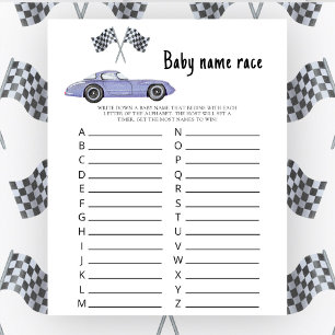 Papier Baby shower de voiture de course - jeu de course d