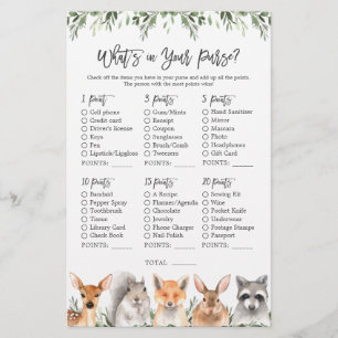 Papier Baby shower des animaux de bois Ce qui est dans vo