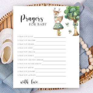 Papier Baby shower des cerfs - Prières pour bébé