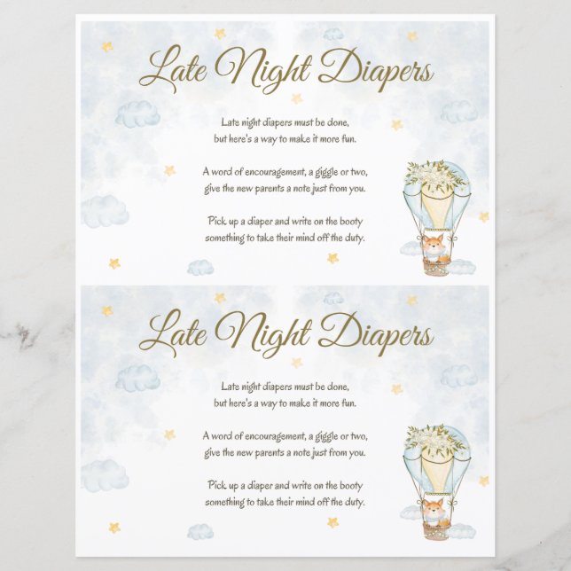 Papier Baby shower des Diapeurs de la nuit (Devant)