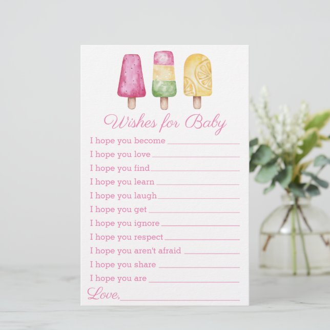 Papier Baby shower d'été pour les filles prêtes à pop (Debout devant)