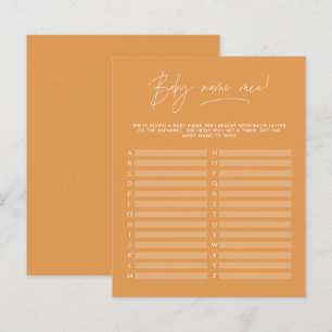 Papier Baby shower devinez le nom moderne moutarde jaune