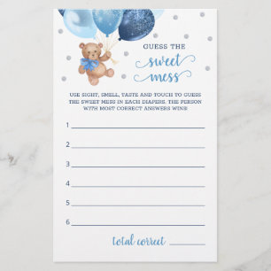 Papier Baby shower Devinez The Sweet Mess Jeu Teddy Bear