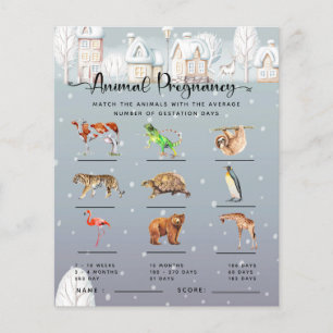 Papier Baby shower d'hiver de grossesse animale