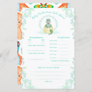 Papier Baby shower Dinosaure Bleu Prédictions Et Conseils