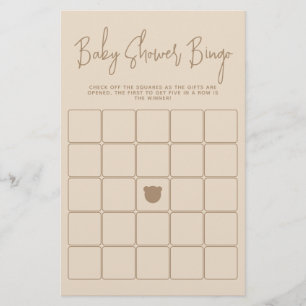 Papier Baby shower d'ours moderne minimaliste Jeu de Bing