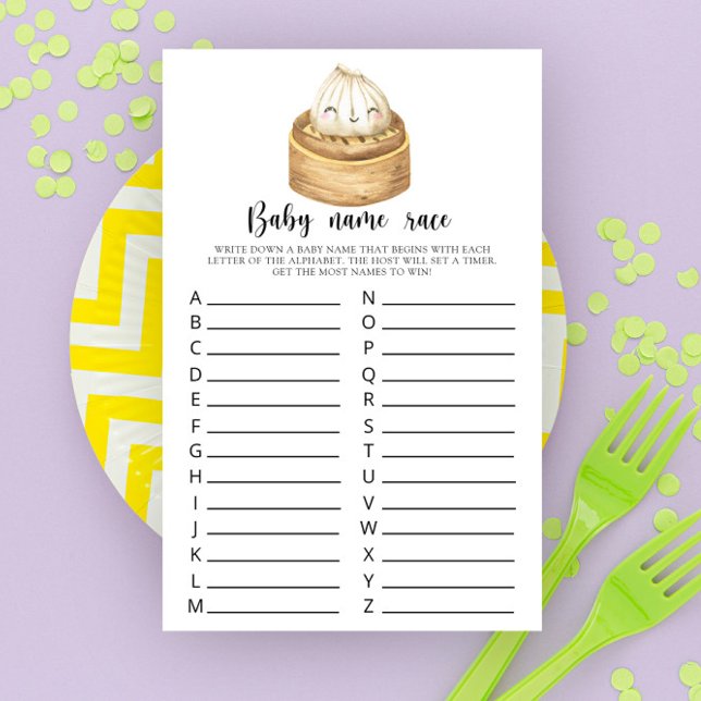 Papier Baby shower Dumpling Baby jeu de race nom (Créateur téléchargé)