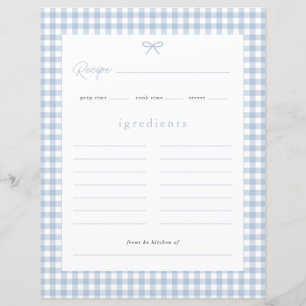 Papier Baby shower Dusty Blue En vichy Recette